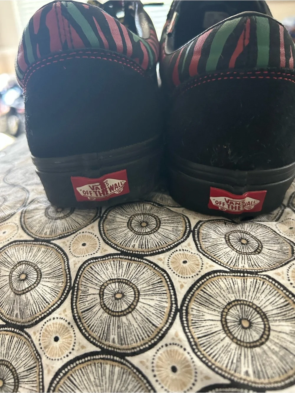 Vans Black Red and Green Graphic Lace-Up Sneakers